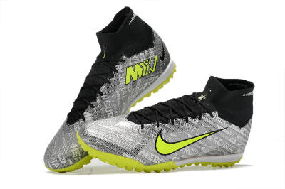 Nike Air Zoom Mercurial Superfly 9 Elite TF High-Tops Football Shoes - Silver/Green/Black