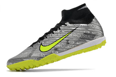 Nike Air Zoom Mercurial Superfly 9 Elite TF High-Tops Football Shoes - Silver/Green/Black