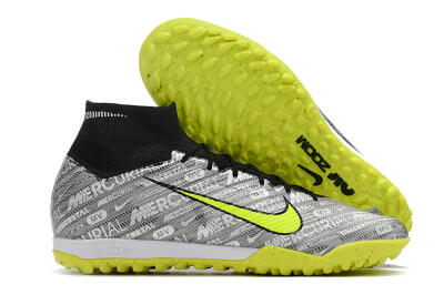 Nike Air Zoom Mercurial Superfly 9 Elite TF High-Tops Football Shoes - Silver/Green/Black