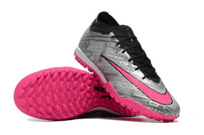 Nike Air Zoom Mercurial Vapor 15 Elite TF Low-Tops Football Shoes - Silver/Pink/Black