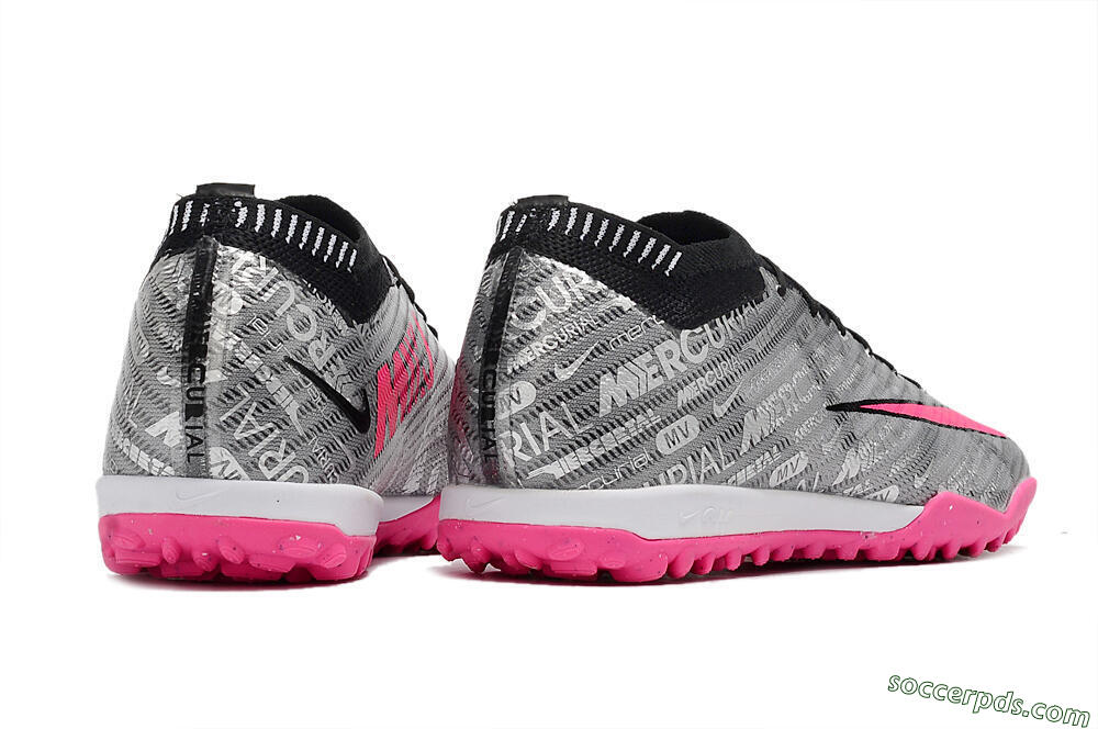 Nike Air Zoom Mercurial Vapor 15 Elite TF Low-Tops Football Shoes - Silver/Pink/Black 8