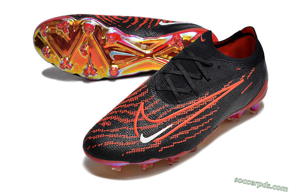 Nike Phantom GX Elite FG Low-Tops Football Boots - Black/Red/White 3