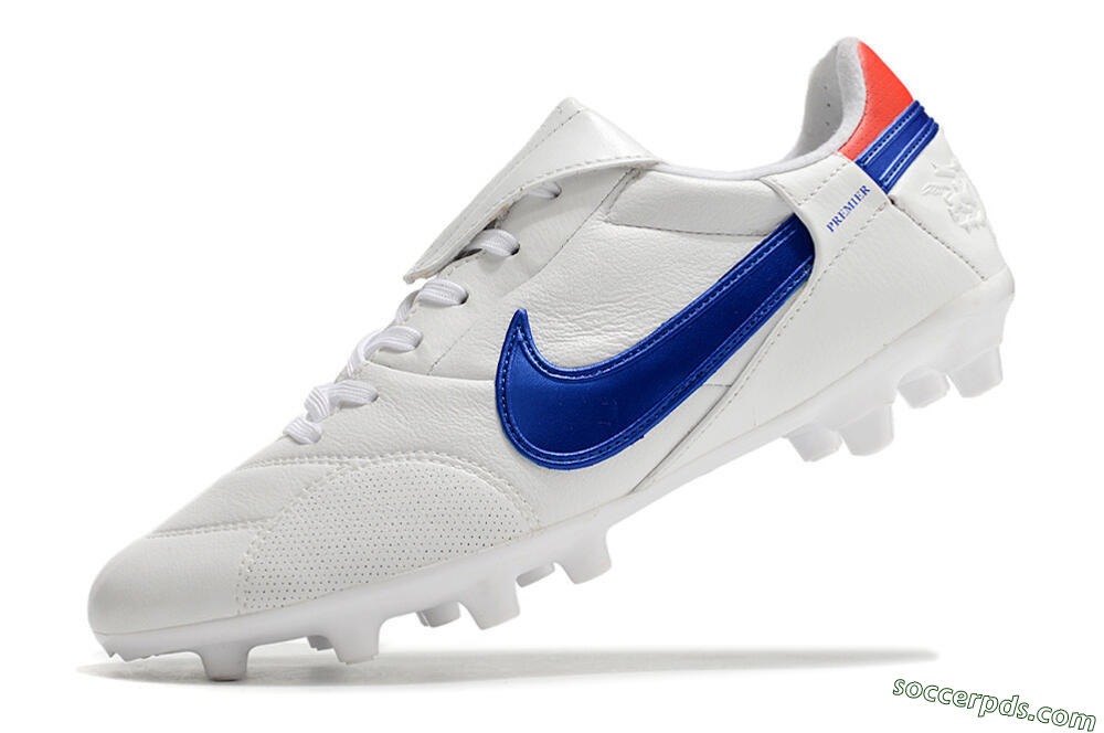 Nike Premier 3 FG Low-Tops Football Boots - White/Blue/Red 5