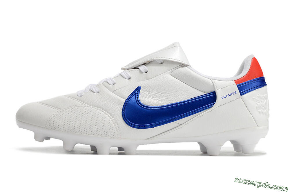 Nike Premier 3 FG Low-Tops Football Boots - White/Blue/Red 2