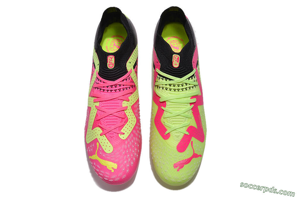 Puma Future Ultimate MG Low-Tops Football Boots - Green/Pink/Black 4