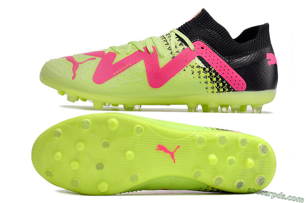 Puma Future Ultimate MG Low-Tops Football Boots - Green/Pink/Black 0