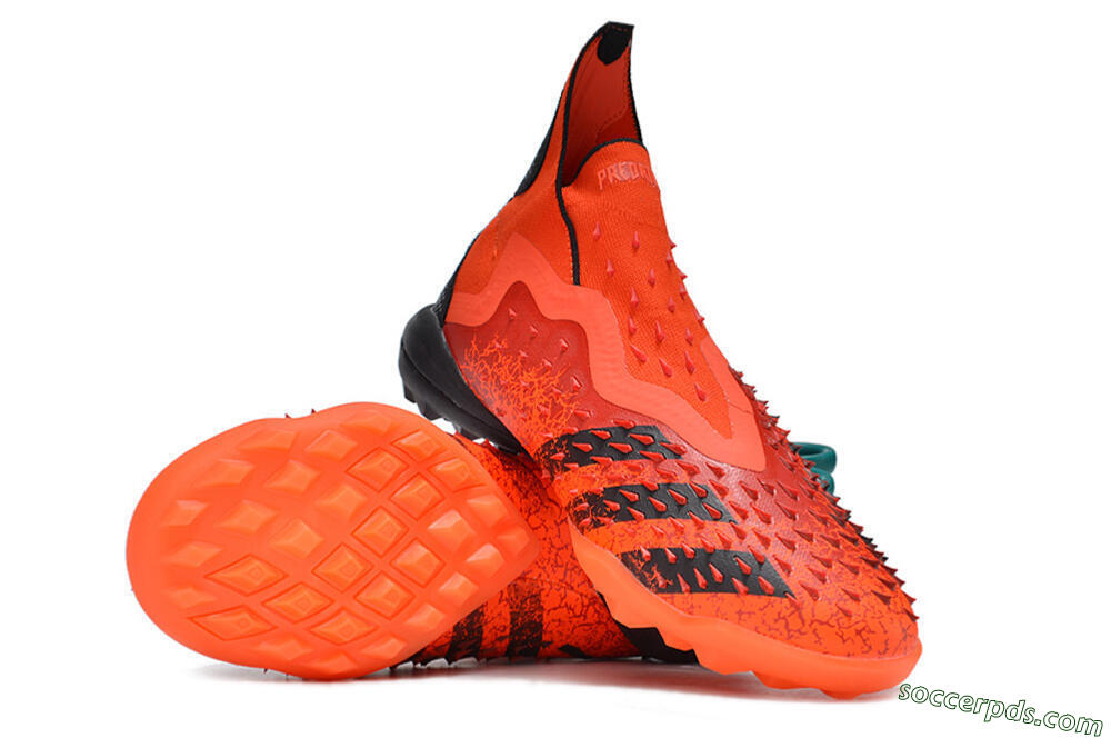 Adidas Predator Freak+ TF High-Tops Football Shoes - Orange/Black 3