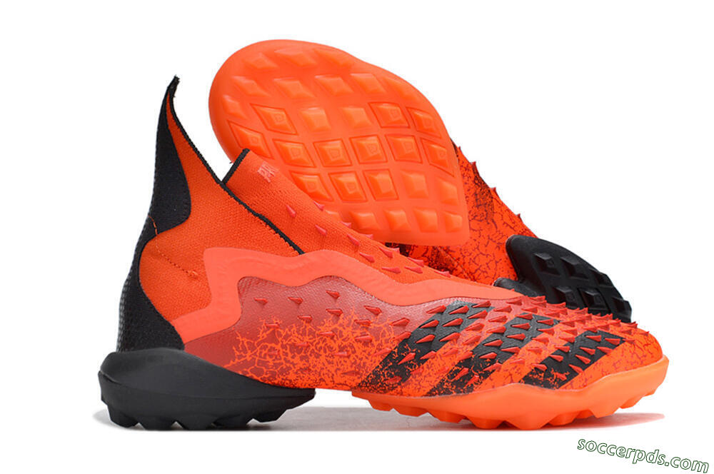 Adidas Predator Freak+ TF High-Tops Football Shoes - Orange/Black 1