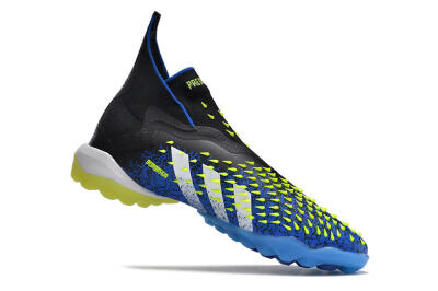 Adidas Predator Freak+ TF High-Tops Football Shoes - Black/Blue/Green