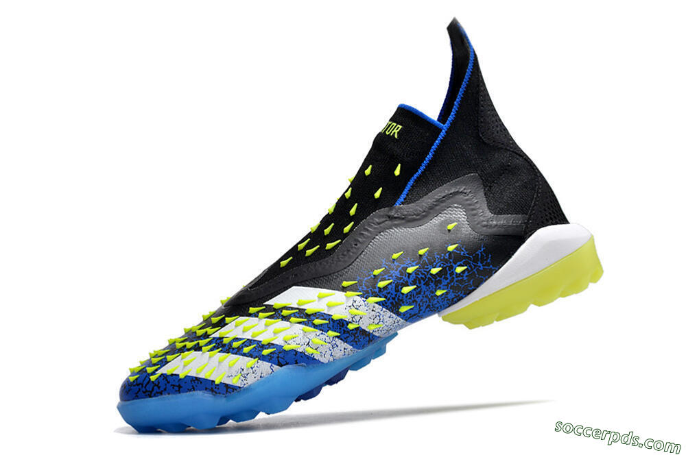 Adidas Predator Freak+ TF High-Tops Football Shoes - Black/Blue/Green 5
