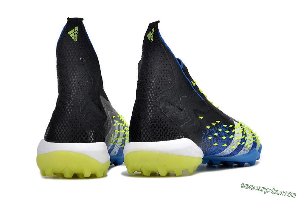 Adidas Predator Freak+ TF High-Tops Football Shoes - Black/Blue/Green 6