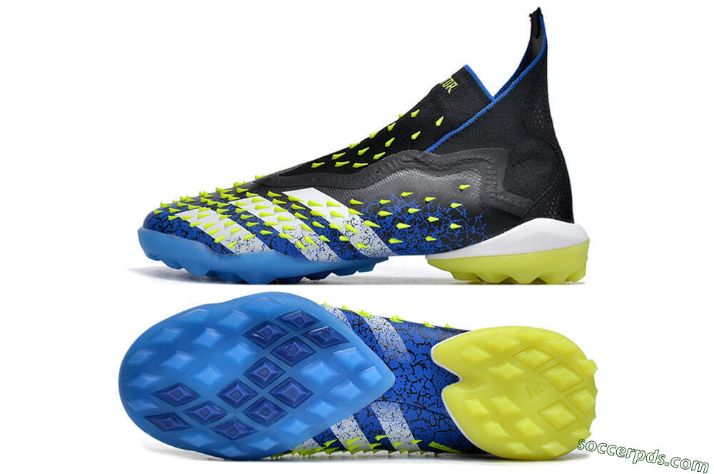 Adidas Predator Freak+ TF High-Tops Football Shoes - Black/Blue/Green 0
