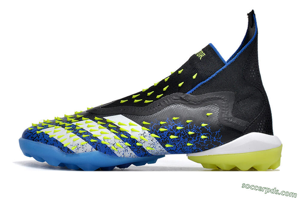 Adidas Predator Freak+ TF High-Tops Football Shoes - Black/Blue/Green 2