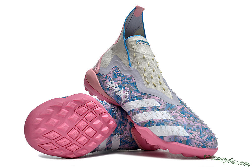 Adidas Predator Freak+ TF High-Tops Football Shoes - Purple/Pink/White 3
