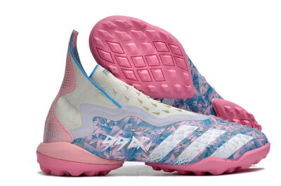 Adidas Predator Freak+ TF High-Tops Football Shoes - Purple/Pink/White