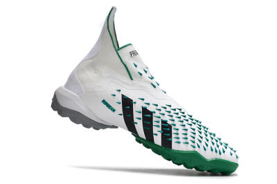 Adidas Predator Freak+ TF High-Tops Football Shoes - White/Green/Black