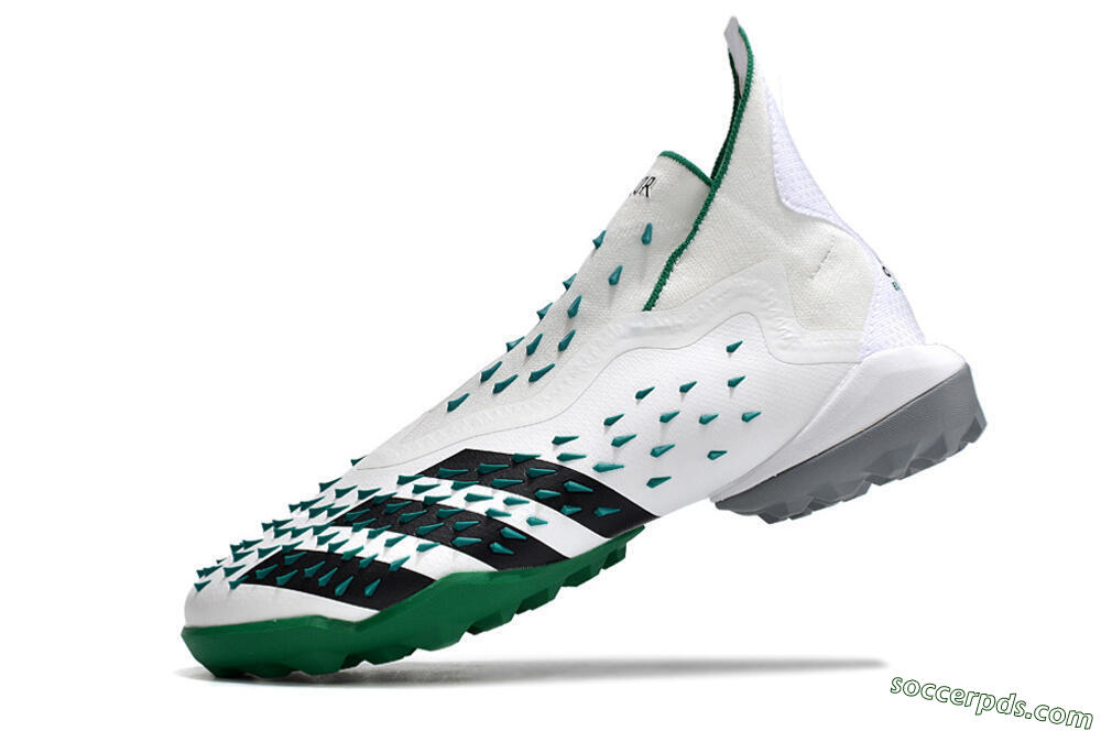 Adidas Predator Freak+ TF High-Tops Football Shoes - White/Green/Black 5