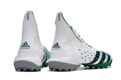 Adidas Predator Freak+ TF High-Tops Football Shoes - White/Green/Black
