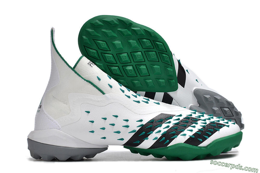 Adidas Predator Freak+ TF High-Tops Football Shoes - White/Green/Black 1