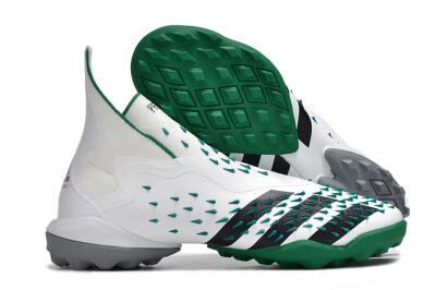 Adidas Predator Freak+ TF High-Tops Football Shoes - White/Green/Black