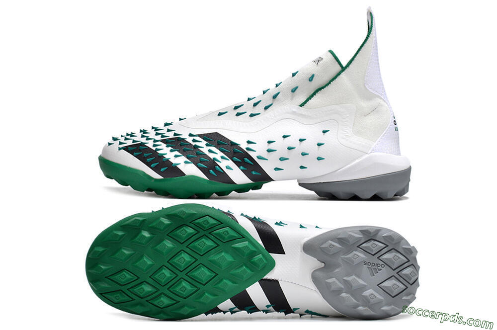 Adidas Predator Freak+ TF High-Tops Football Shoes - White/Green/Black 0