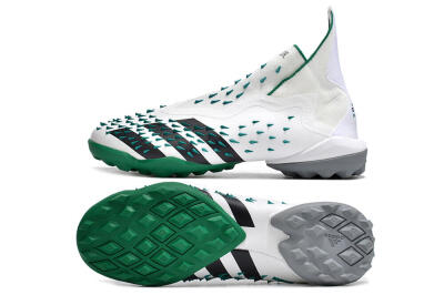 Adidas Predator Freak+ TF High-Tops Football Shoes - White/Green/Black