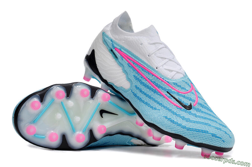 Nike Phantom GX Elite AG Low-Tops Football Boots - Blue/Pink/White 3