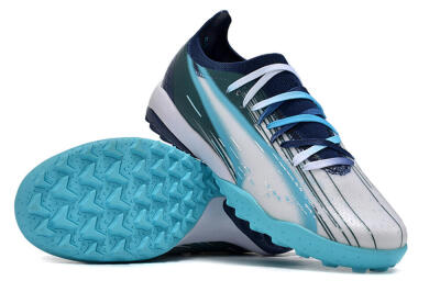 Puma Ultra Ultimate TF Low-Tops Football Shoes - White/Blue/Green