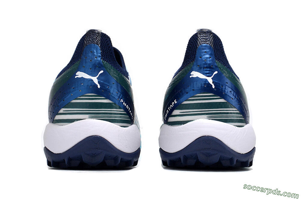 Puma Ultra Ultimate TF Low-Tops Football Shoes - White/Blue/Green 5