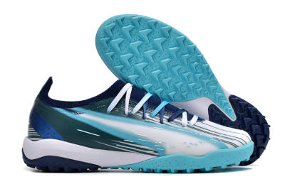 Puma Ultra Ultimate TF Low-Tops Football Shoes - White/Blue/Green