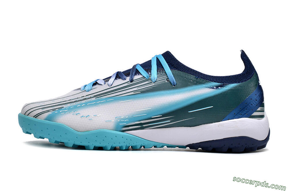 Puma Ultra Ultimate TF Low-Tops Football Shoes - White/Blue/Green 2