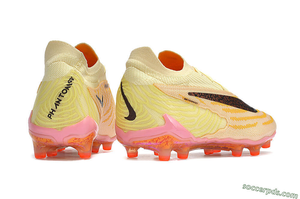 Nike Phantom GX Elite AG Low-Tops Football Boots - Yellow/Black/Pink 5