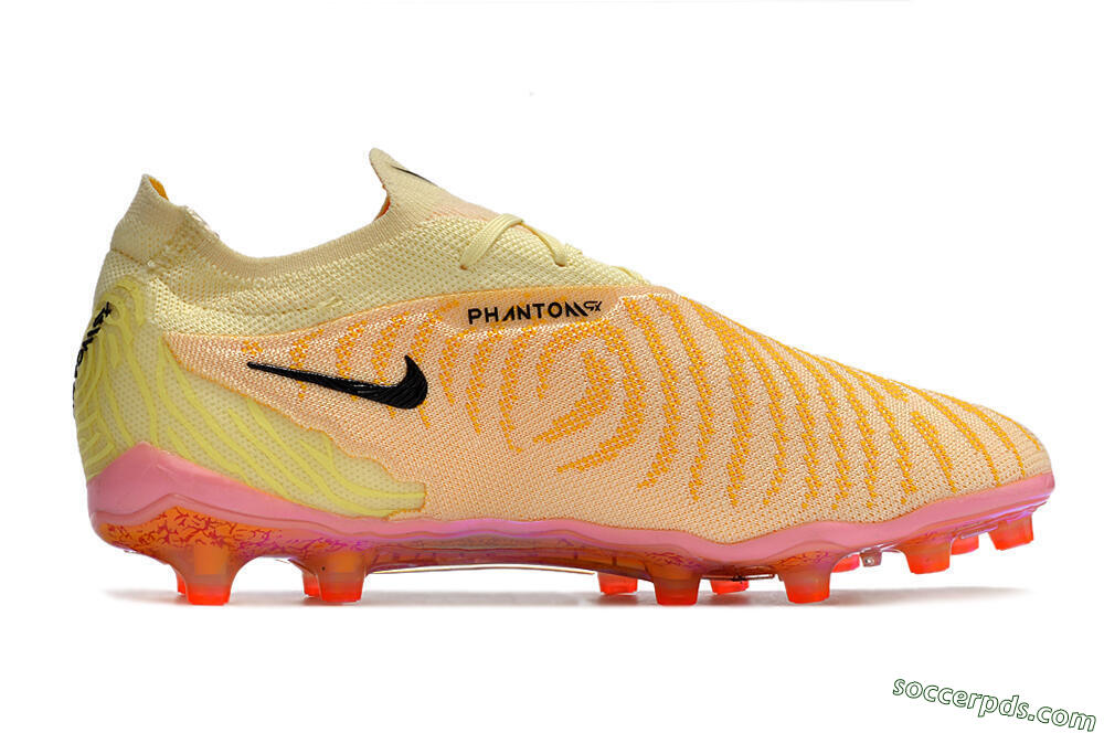 Nike Phantom GX Elite AG Low-Tops Football Boots - Yellow/Black/Pink 7