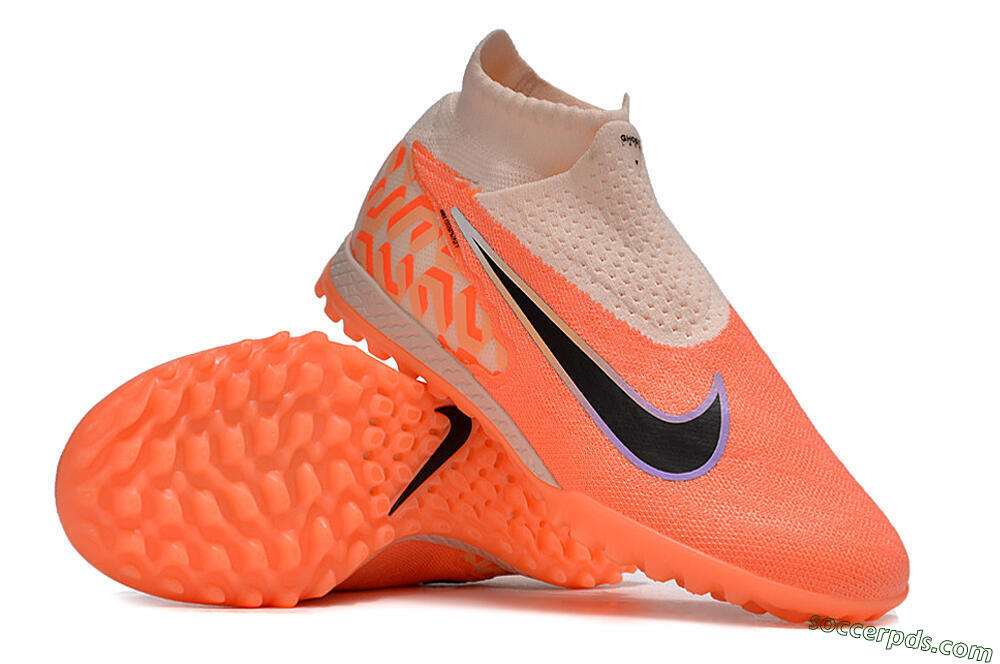 Nike Phantom GX Elite DF Link TF High-Tops Football Shoes - Orange/Black/Pink 3