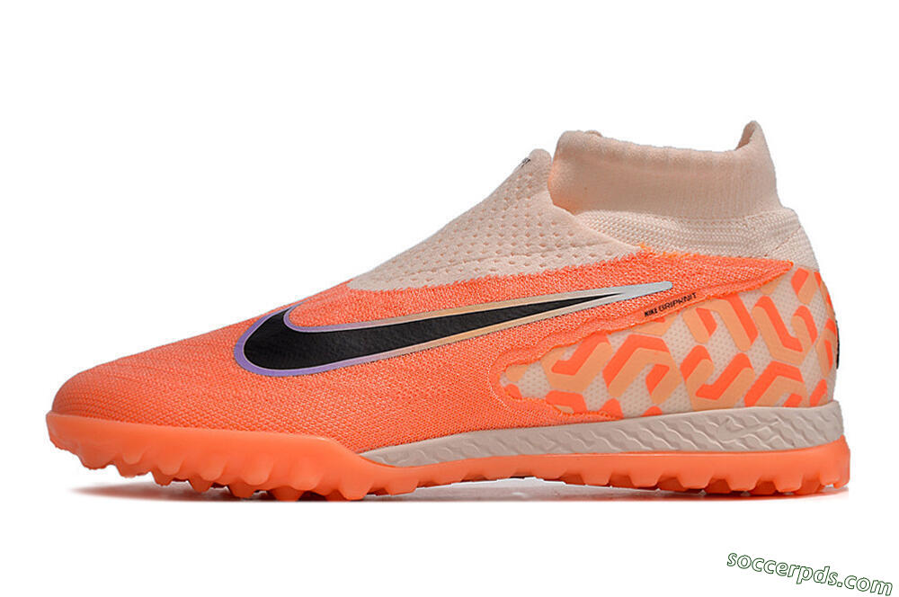 Nike Phantom GX Elite DF Link TF High-Tops Football Shoes - Orange/Black/Pink 2