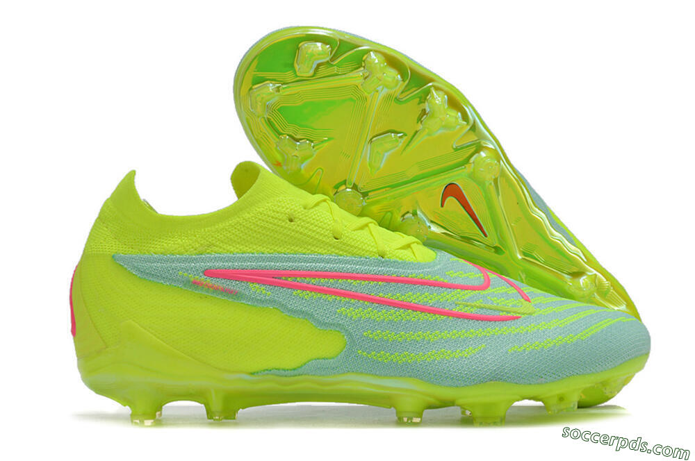 Nike Phantom GX Elite FG Low-Tops Football Boots - Blue/Green/Pink 1