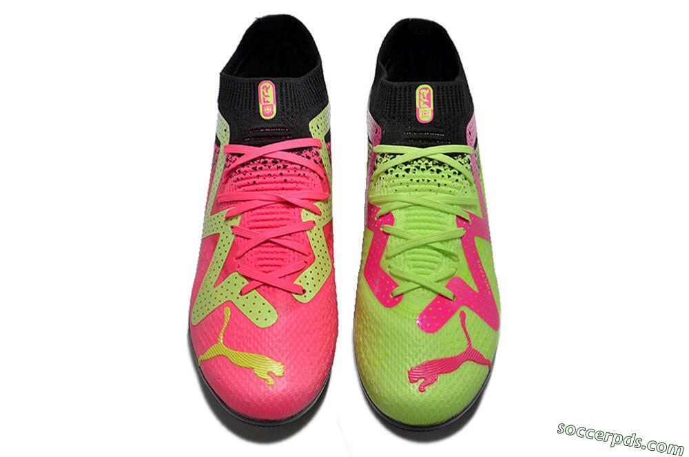 Puma Future Ultimate MG Low-Tops Football Boots - Green/Pink/Black 7
