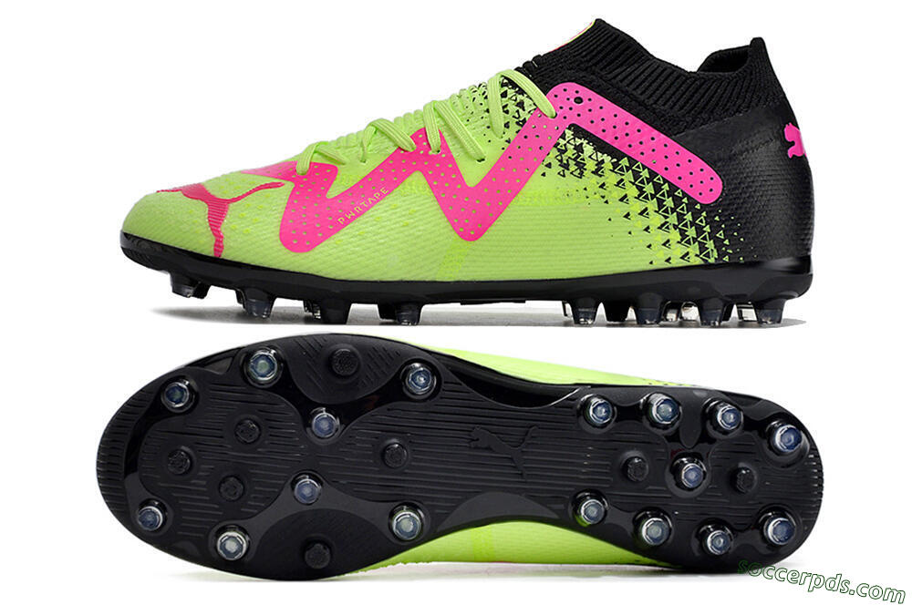 Puma Future Ultimate MG Low-Tops Football Boots - Green/Pink/Black 0