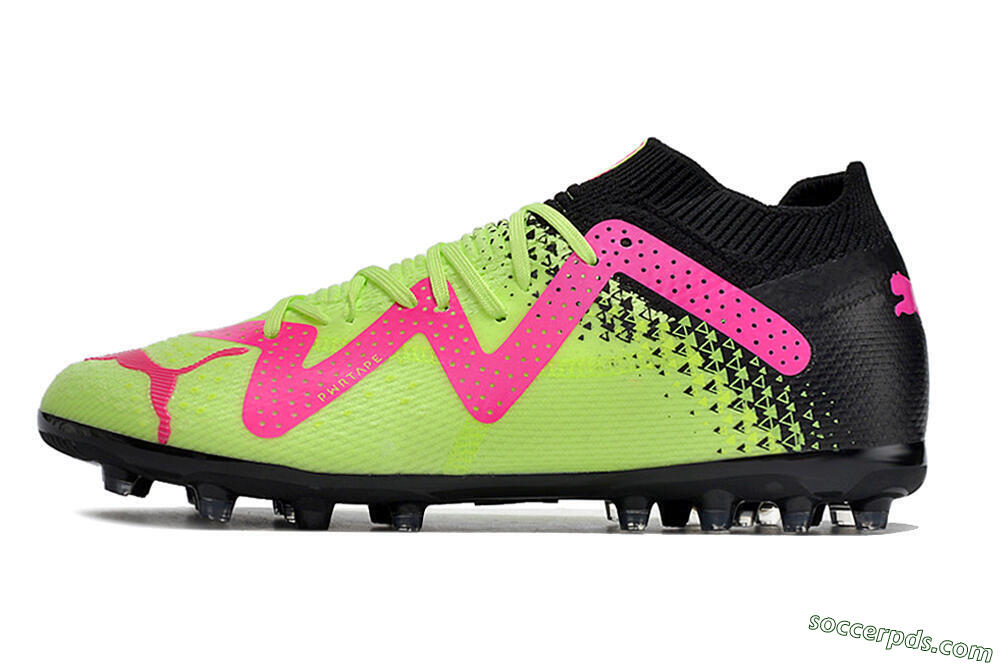 Puma Future Ultimate MG Low-Tops Football Boots - Green/Pink/Black 2