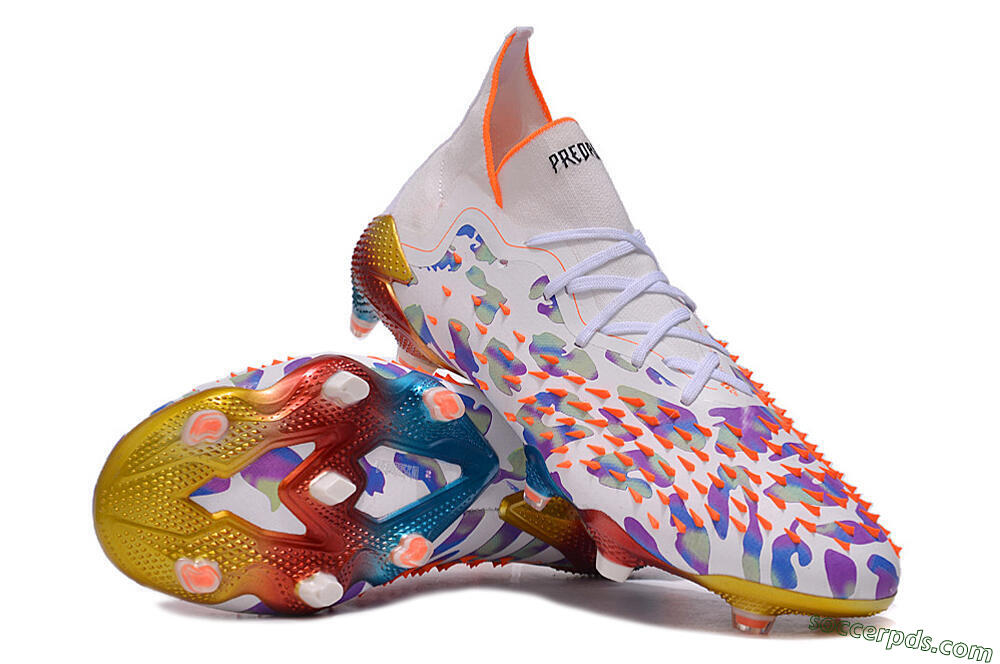 Adidas Predator Freak.1 FG High-Tops Football Boots - White/Rainbow 3