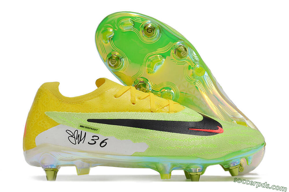 Nike Phantom GX Elite SG Low-Tops Football Boots - Green/Black/Yellow 1