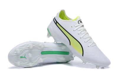 Puma King Ultimate Icon MG Low-Tops Football Boots - White/Yellow/Black