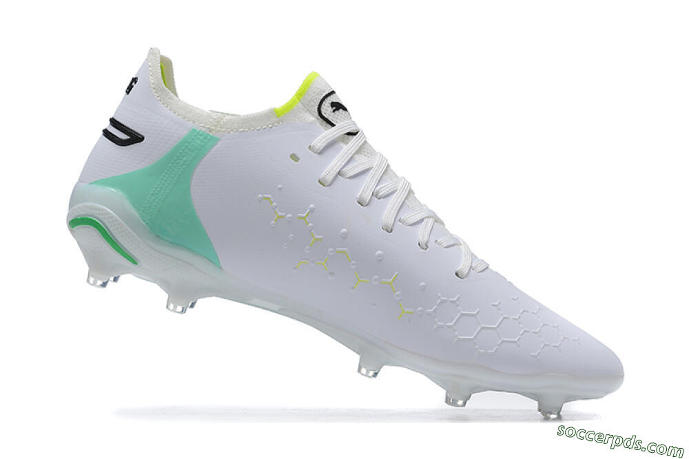 Puma King Ultimate Icon MG Low-Tops Football Boots - White/Yellow/Black 6