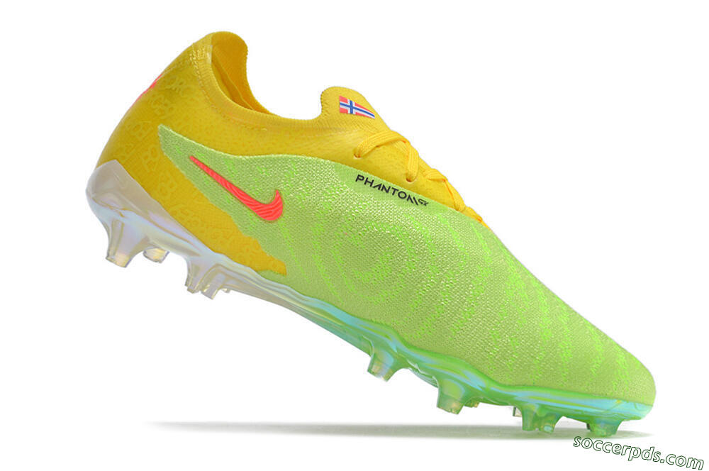 Nike Phantom GX Elite FG Low-Tops Football Boots - Green/Black/Yellow 4