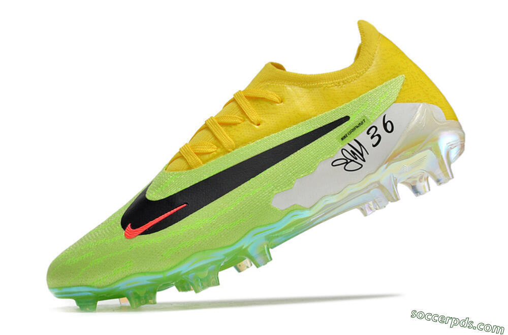 Nike Phantom GX Elite FG Low-Tops Football Boots - Green/Black/Yellow 5