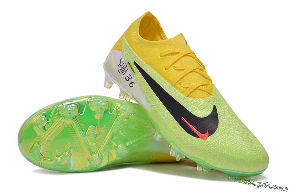 Nike Phantom GX Elite FG Low-Tops Football Boots - Green/Black/Yellow 3