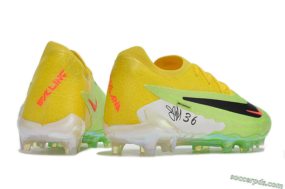 Nike Phantom GX Elite FG Low-Tops Football Boots - Green/Black/Yellow 6