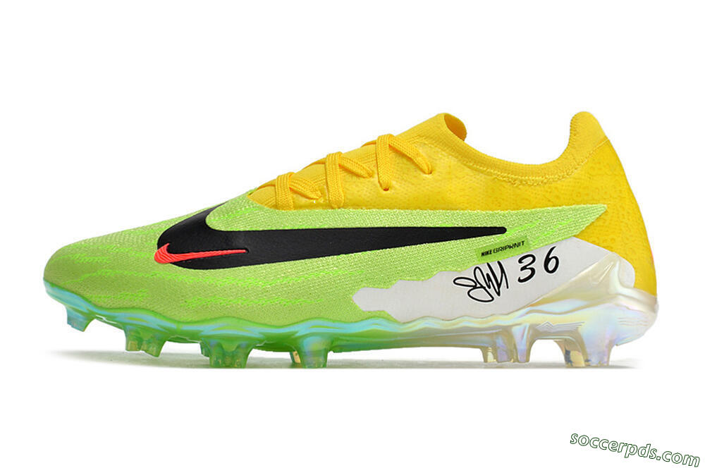 Nike Phantom GX Elite FG Low-Tops Football Boots - Green/Black/Yellow 2