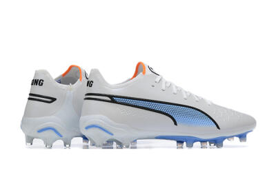 Puma King Ultimate Icon MG Low-Tops Football Boots - White/Blue