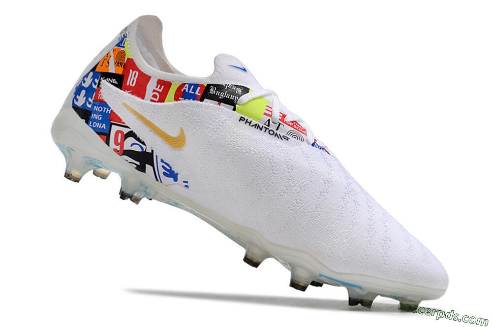 Harry Kane X Nike Phantom GX Elite FG Low-Tops Football Boots - White/Rainbow 4